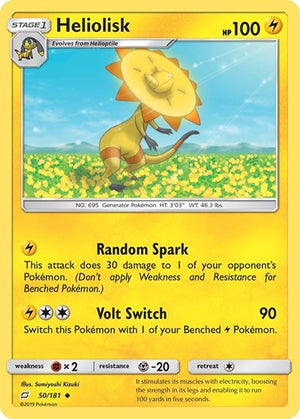 Pokemon TCG - SM - Team Up - Heliolisk - 50/181 - Reverse Holofoil