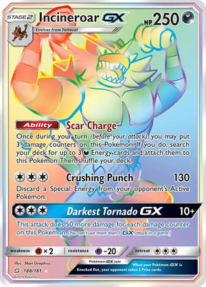 Pokemon TCG - SM - Team Up - Incineroar GX - 188/181 - Holofoil