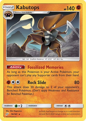Pokemon TCG - SM - Team Up - Kabutops - 78/181