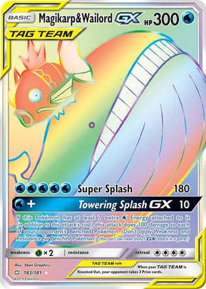 Pokemon TCG - SM - Team Up - Magikarp & Wailord GX - 183/181 - Holofoil