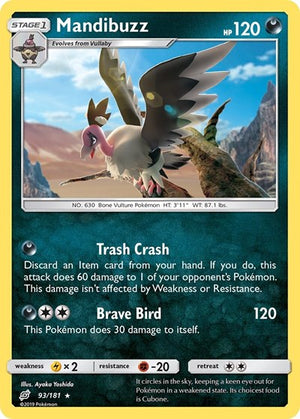 Pokemon TCG - SM - Team Up - Mandibuzz - 93/181 - Reverse Holofoil