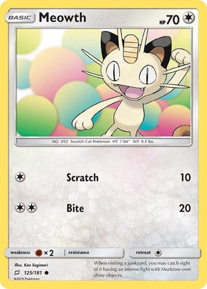 Pokemon TCG - SM - Team Up - Meowth - 125/181
