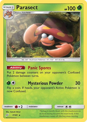 Pokemon TCG - SM - Team Up - Parasect - 7/181 - Reverse Holofoil
