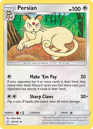 Pokemon TCG - SM - Team Up - Persian - 126/181