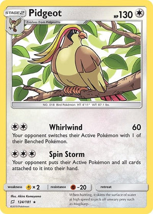 Pokemon TCG - SM - Team Up - Pidgeot - 124/181 - Reverse Holofoil