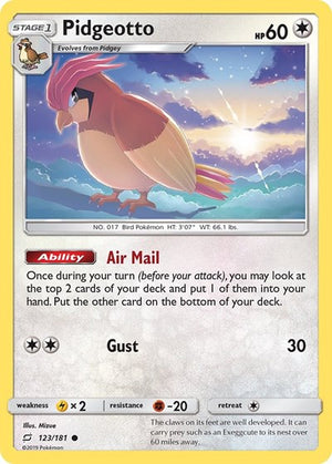 Pokemon TCG - SM - Team Up - Pidgeotto - 123/181 - Reverse Holofoil