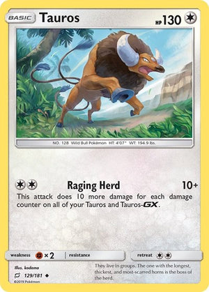 Pokemon TCG - SM - Team Up - Tauros - 129/181