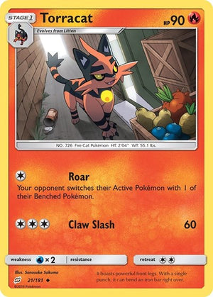 Pokemon TCG - SM - Team Up - Torracat - 21/181 - Reverse Holofoil
