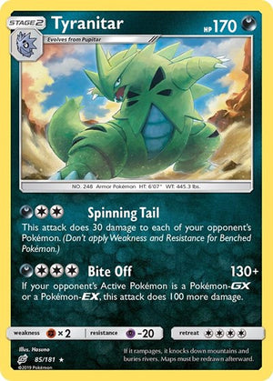 Pokemon TCG - SM - Team Up - Tyranitar - 85/181 - Holofoil