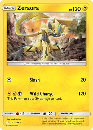 Pokemon TCG - SM - Team Up - Zeraora - 52/181 - Holofoil