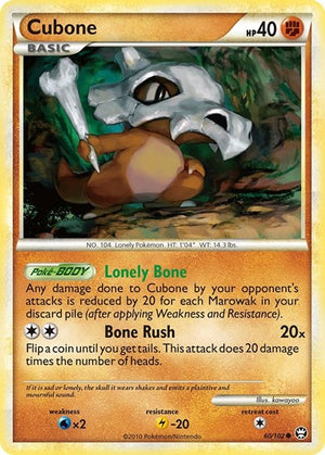 Pokemon TCG - Triumphant - Cubone - 60/102 - Reverse Holofoil