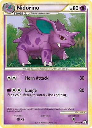 Pokemon TCG - Triumphant - Nidorino - 46/102 - Reverse Holofoil