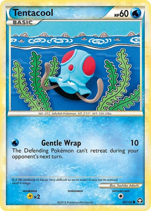 Pokemon TCG - Triumphant - Tentacool - 80/102 - Reverse Holofoil