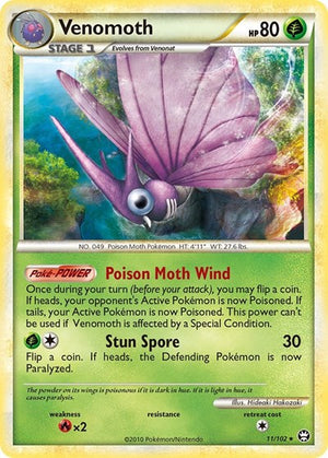 Pokemon TCG - Triumphant - Venomoth - 11/102 - Reverse Holofoil