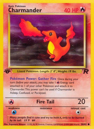 Pokemon TCG - Team Rocket - Charmander - 50/82 - 1st Edition