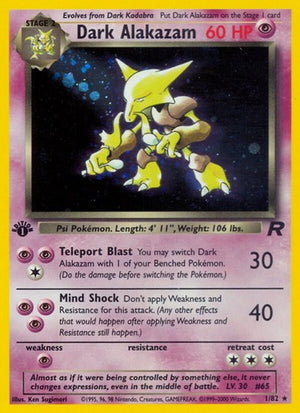 Pokemon TCG - Team Rocket - Dark Alakazam - 01/82 - Unlimited Holofoil
