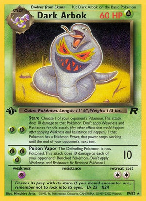 Pokemon TCG - Team Rocket - Dark Arbok - 19/82 - 1st Edition