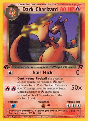 Pokemon TCG - Team Rocket - Dark Charizard - 21/82 - 1st Edition