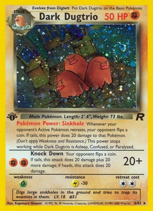 Pokemon TCG - Team Rocket - Dark Dugtrio - 06/82 - 1st Edition Holofoil