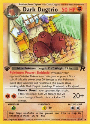 Pokemon TCG - Team Rocket - Dark Dugtrio - 23/82 - 1st Edition