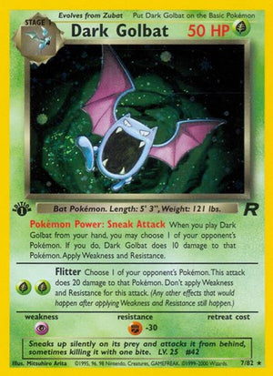 Pokemon TCG - Team Rocket - Dark Golbat - 07/82 - 1st Edition Holofoil