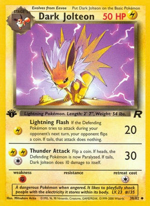 Pokemon TCG - Team Rocket - Dark Jolteon - 38/82 - Unlimited