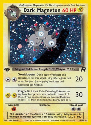 Pokemon TCG - Team Rocket - Dark Magneton - 11/82 - 1st Edition Holofoil