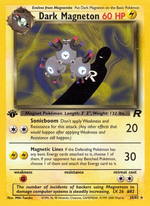 Pokemon TCG - Team Rocket - Dark Magneton - 28/82 - 1st Edition