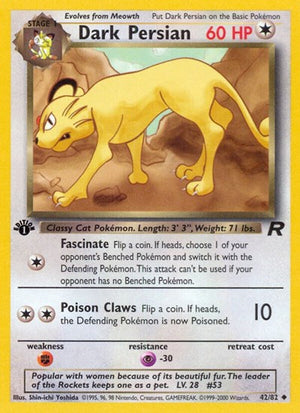 Pokemon TCG - Team Rocket - Dark Persian - 42/82 - 1st Edition