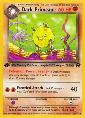 Pokemon TCG - Team Rocket - Dark Primeape - 43/82 - 1st Edition