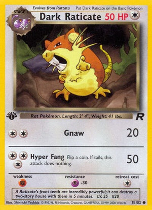 Pokemon TCG - Team Rocket - Dark Raticate - 51/82 - Unlimited