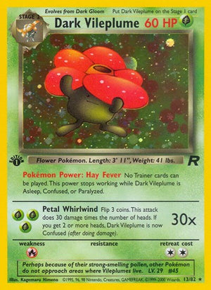Pokemon TCG - Team Rocket - Dark Vileplume - 13/82 - Unlimited Holofoil