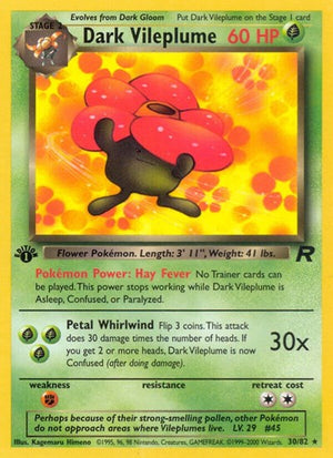 Pokemon TCG - Team Rocket - Dark Vileplume - 30/82 - 1st Edition