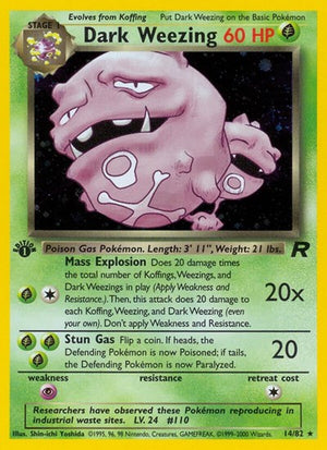Pokemon TCG - Team Rocket - Dark Weezing - 14/82 - 1st Edition Holofoil