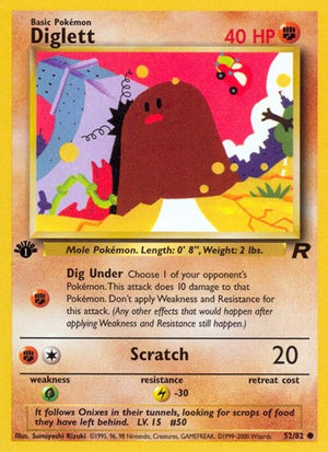 Pokemon TCG - Team Rocket - Diglett - 52/82 - 1st Edition