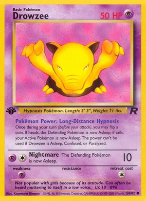 Pokemon TCG - Team Rocket - Drowzee - 54/82 - 1st Edition