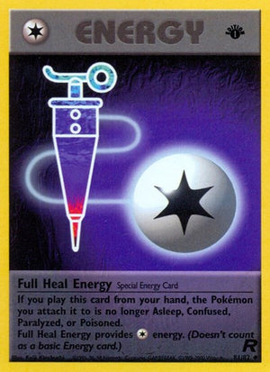 Pokemon TCG - Team Rocket - Full Heal Energy - 81/82 - 1st Edition