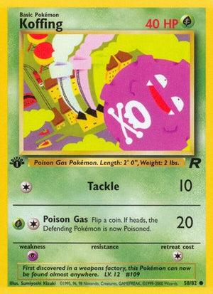 Pokemon TCG - Team Rocket - Koffing - 58/82 - 1st Edition