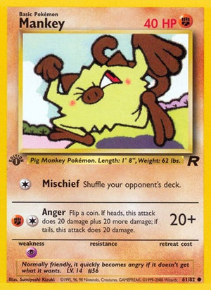 Pokemon TCG - Team Rocket - Mankey - 61/82 - Unlimited