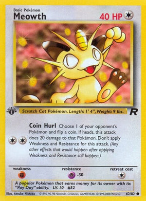 Pokemon TCG - Team Rocket - Meowth - 62/82 - Unlimited