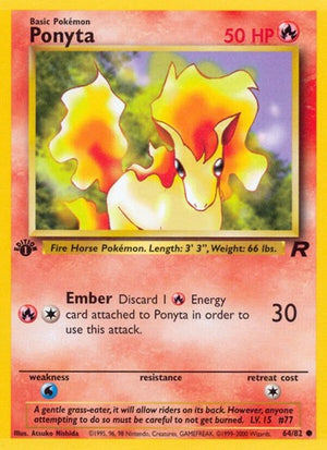 Pokemon TCG - Team Rocket - Ponyta - 64/82 - 1st Edition