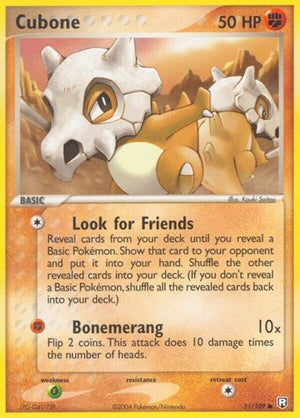 Pokemon TCG - EX Team Rocket Returns - Cubone - 51/109 - Reverse Holofoil