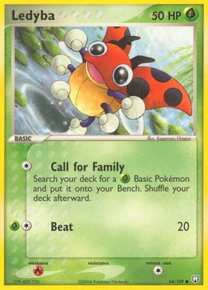 Pokemon TCG - EX Team Rocket Returns - Ledyba - 64/109 - Reverse Holofoil