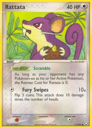 Pokemon TCG - EX Team Rocket Returns - Rattata - 71/109 - Reverse Holofoil