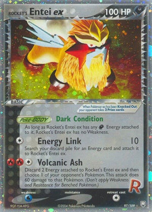 Pokemon TCG - EX Team Rocket Returns - Rocket's Entei ex - 97/109 - Holofoil