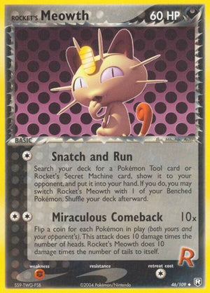 Pokemon TCG - EX Team Rocket Returns - Rocket's Meowth - 46/109 - Reverse Holofoil