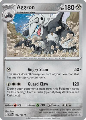 Pokemon TCG - SV06: Twilight Masquerade - Aggron - 122/167 - Reverse Holofoil