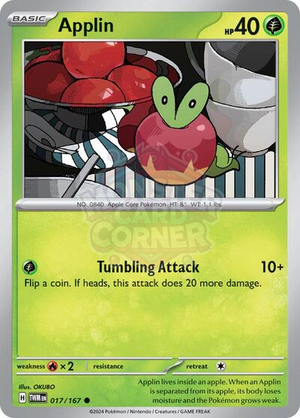 Pokemon TCG - SV06: Twilight Masquerade - Applin - 017/167 - Reverse Holofoil