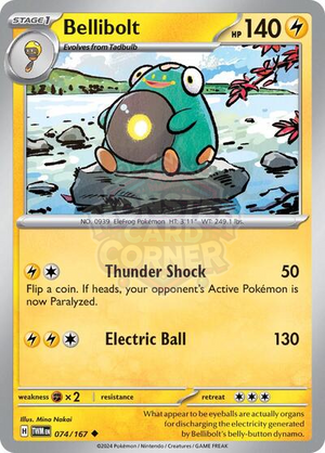 Pokemon TCG - SV06: Twilight Masquerade - Bellibolt - 074/167 - Reverse Holofoil