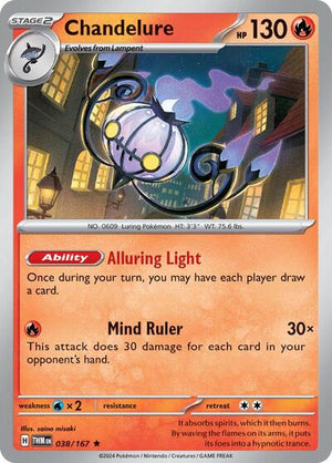 Pokemon TCG - SV06: Twilight Masquerade - Chandelure - 038/167 - Holofoil